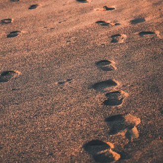 human footprints on sand